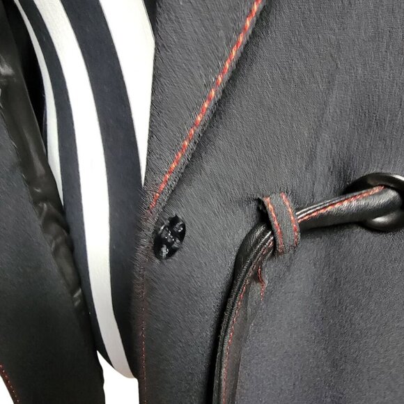 Stunning Alberto Makali Fitted Blazer - Black with Red Stitching & Leather - Picture 11 of 11